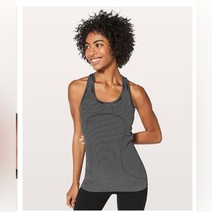 Lululemon Swiftly Tech Racerback Tank - White/White/Black size 8
